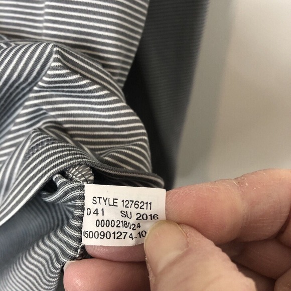 Under Armour Gray Stripe Tech Heat Gear 1/4 Zip Long Sleeve Athletic Pullover M - Picture 5 of 6